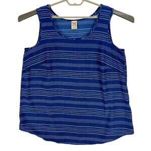 Faded Glory Tank Top Womens Plus Size 1X 16W Blue  Striped Sleeveless Y2K Retro